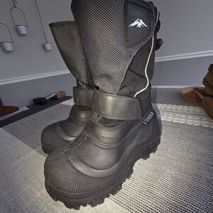 Tundra Black Kids Rain & Snow Boots